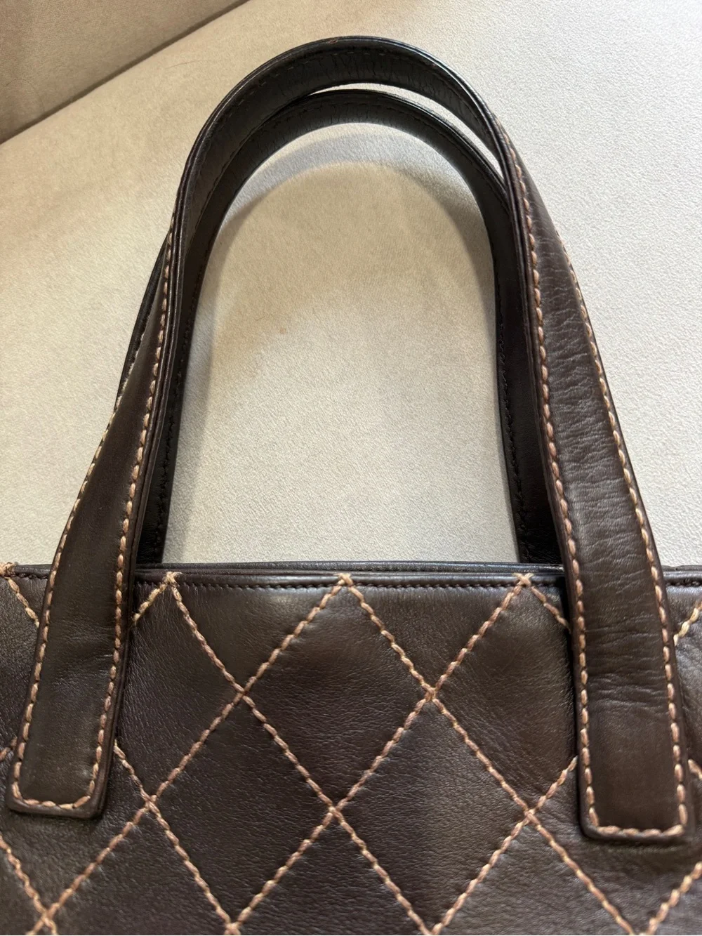 CHANEL Brown Quilted Vintage Chanel Wild Stitch Tote — Karl Lagerfeld era 🤎